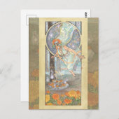 Lady of October Art Nouveau Birthstone Series Postkarte (Vorne/Hinten)