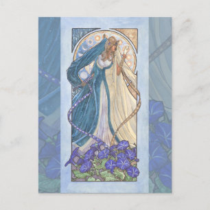 Lady of September Art Nouveau Birthstone Series Postkarte