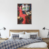 Lady of Shallot 24" x 35" Stretched Canvas Print Leinwanddruck (Insitu (Schlafzimmer))