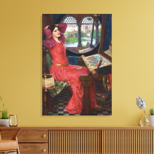 Lady of Shallot 24" x 35" Stretched Canvas Print Leinwanddruck (Insitu (Wohnzimmer))