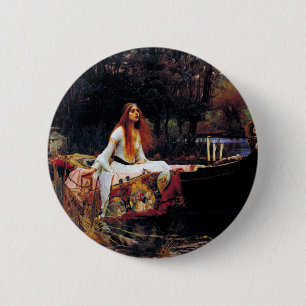Lady Of Shallot auf Boot Waterhouse Art Knopf Button