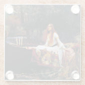 Lady Of Shallot auf dem Boot JW Wasserhaus Kunst Glasuntersetzer (Rückseite)