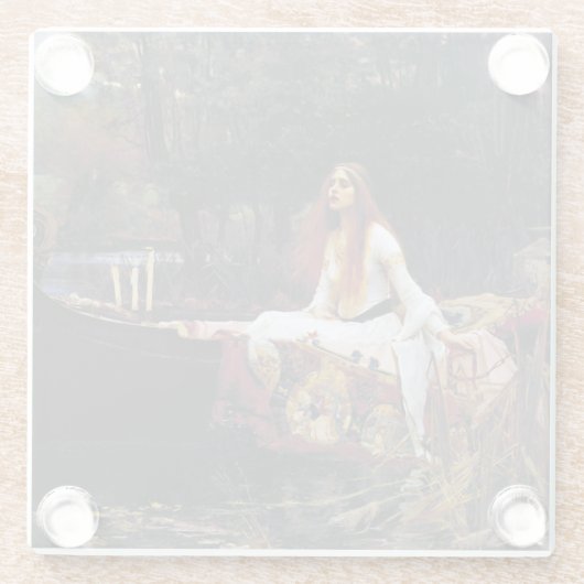 Lady Of Shallot auf dem Boot JW Wasserhaus Kunst Glasuntersetzer (Rückseite)