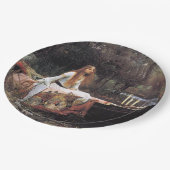 Lady of Shallot Pre-Raphaelite Painting Pappteller (Schrägansicht)