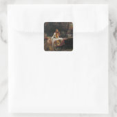 Lady of Shallot von John William Waterhouse Quadratischer Aufkleber (Tasche)
