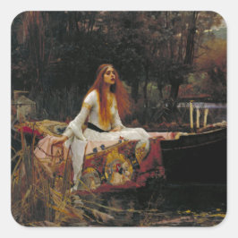 Lady of Shallot von John William Waterhouse Quadratischer Aufkleber