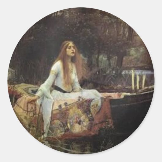 Lady of Shalott - Alfred Tennyson Runder Aufkleber (Vorderseite)