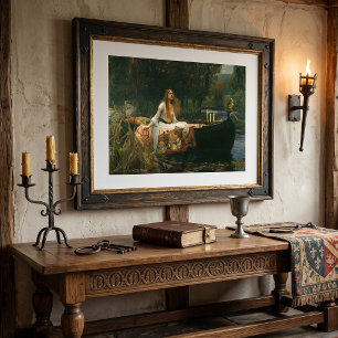 Lady of Shalott auf Boot von John William Waterhou Poster