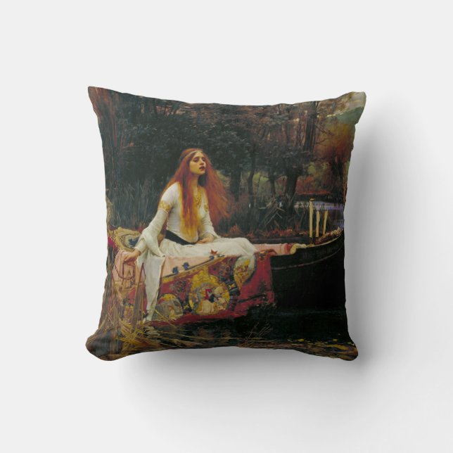 Lady of Shalott auf dem Wasser Kissen (Vorderseite)