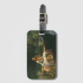 Lady of Shalott On Boat von John William Waterhous Gepäckanhänger (Vorderseite Vertikal)