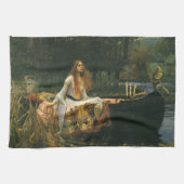 Lady of Shalott On Boat von John William Waterhous Geschirrtuch (Horizontal)