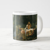 Lady of Shalott On Boat von John William Waterhous Jumbo-Tasse (Vorderseite Rechts)