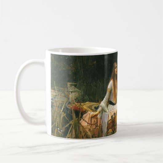 Lady of Shalott On Boat von John William Waterhous Kaffeetasse (Links)