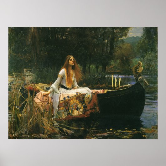 Lady of Shalott On Boat von John William Waterhous Poster (Vorne)