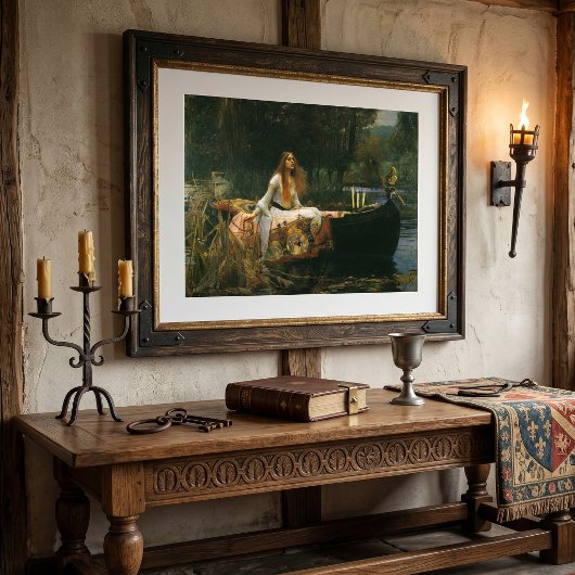 Lady of Shalott On Boat von John William Waterhous Poster