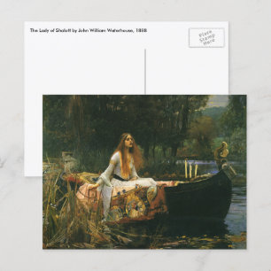 Lady of Shalott On Boat von John William Waterhous Postkarte