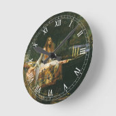 Lady of Shalott On Boat von John William Waterhous Runde Wanduhr (Winkel)