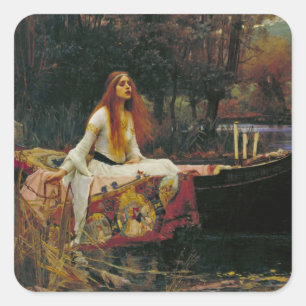 Lady of Shalott on Water Quadratischer Aufkleber