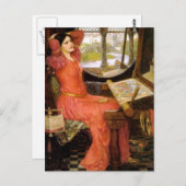 Lady of Shalott sitzt an ihrem Schreibtisch Postkarte (Vorne/Hinten)