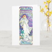 Lady of the Camelias, Alphonse Mucha Karte (Gelbe Blume)