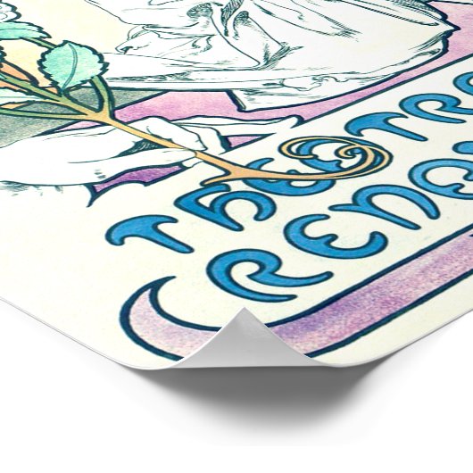 Lady of the Camelias, Alphonse Mucha Poster (Ecke)