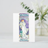 Lady of the Camelias, Alphonse Mucha Postkarte (Stehend Vorderseite)