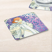 Lady of the Camelias, Alphonse Mucha Rechteckiger Pappuntersetzer (angewinkelt)