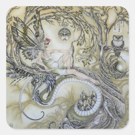 Lady of the Forest Quadratischer Aufkleber (Vorderseite)