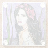 Lady of the Lake Fairy Tale Malerei Glasuntersetzer (Rückseite)