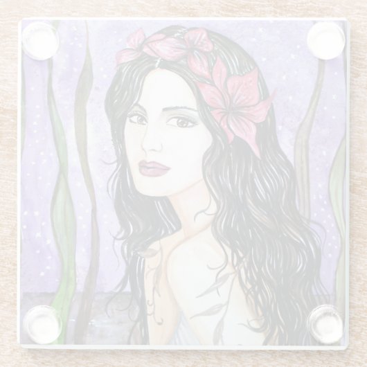 Lady of the Lake Fairy Tale Malerei Glasuntersetzer (Rückseite)