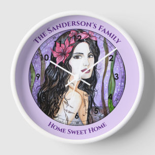 Lady of the Lake Fairy Tale Painting Lavender Uhr