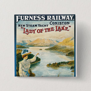 Lady of the Lake ~ Furness Railway Button