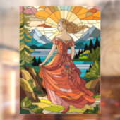 Lady of the Landschaftlich Vista: Festes Glas Eleg Fensteraufkleber (Blatt 2)