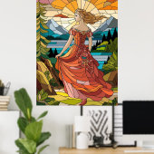 Lady of the Landschaftlich Vista: Festgehaltenes G Poster (Heimbüro)