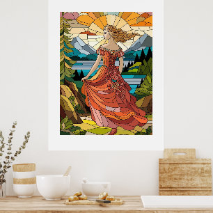 Lady of the Landschaftlich Vista: Festgehaltenes G Poster