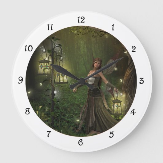 Lady of the Lanterns Wall Clock Große Wanduhr (Vorderseite)
