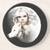 Lady of the Moon Sandstein Untersetzer (Vorne)
