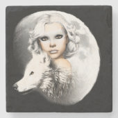 Lady of the Moon Steinuntersetzer (Vorderseite)
