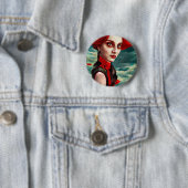 Lady of the Poppy Blume Fantasy Original Art Button (Beispiel)