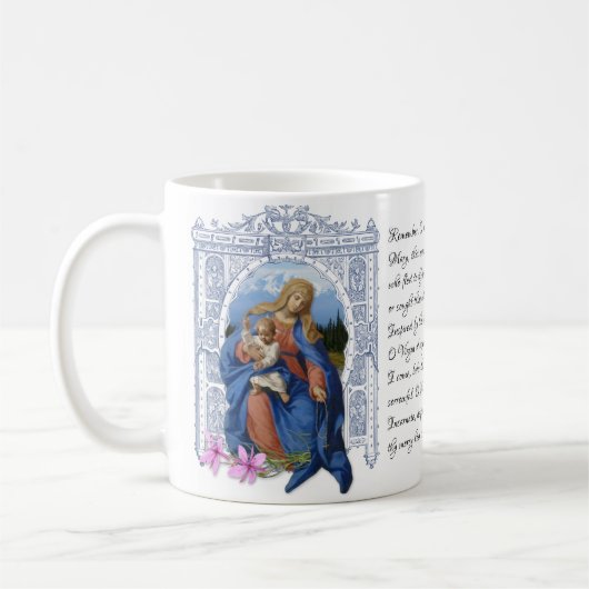 Lady of the Rosary Jungfrau Mary Prayer Coffe Kaffeetasse (Links)