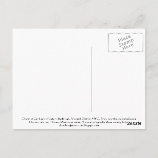 Lady of Victory Postkarte (Rückseite)