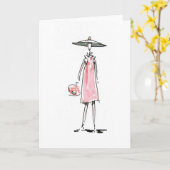 Lady off to Lunch Card Karte (Gelbe Blume)