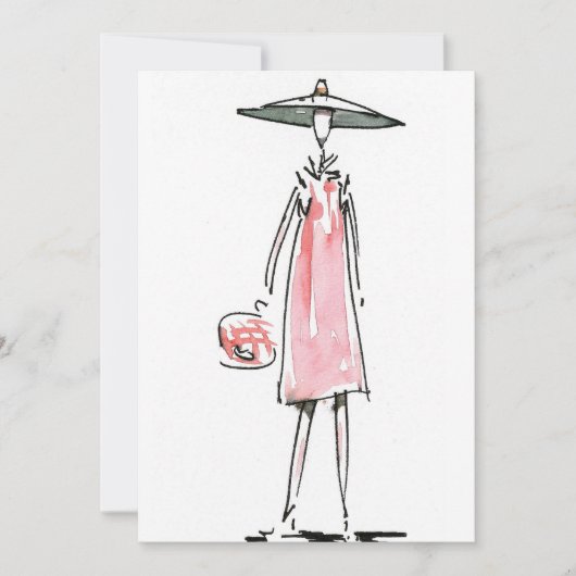 Lady off to Lunch Einladung (Vorderseite)