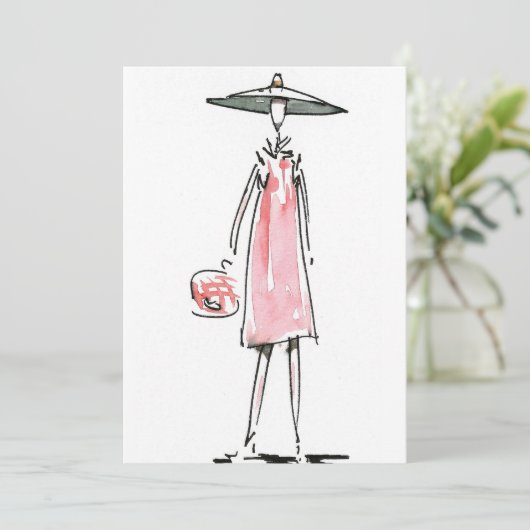 Lady off to Lunch Einladung (Stehend Vorderseite)