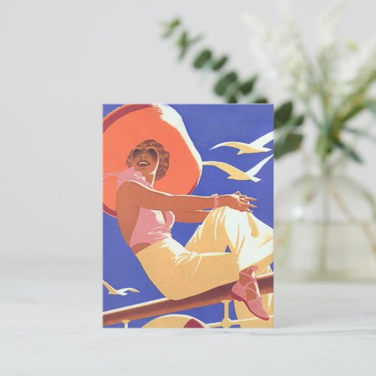 Lady on a Cruise Postkarte (Stehend Vorderseite)