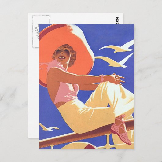 Lady on a Cruise Postkarte (Vorne/Hinten)
