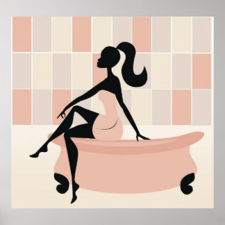 Lady on Bath Poster