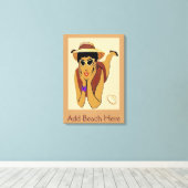 Lady On Beach, Text hinzufügen Leinwanddruck (Insitu (Holzboden))