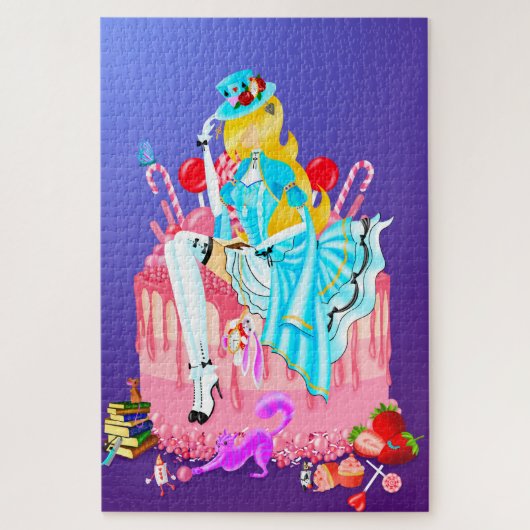 Lady on Birthday Cake Jigsaw Puzzle (Vertikal)