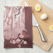 Lady on Birthday Cake Teetuch Geschirrtuch (Viertel Falte)